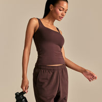Smooth Contour Midi Square Neck Tank | Cocoa Powder (6/6)