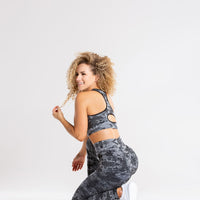 Camo Seamless Sports Bra | Black