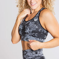 Camo Seamless Sports Bra | Black