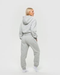 Comfort Cropped Hoodie | Silver Grey Marl