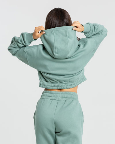 Mint green hot sale crop hoodie