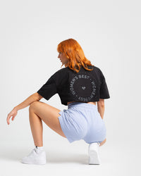 Comfort Oversized Cropped Short Sleeve T-Shirt | Black