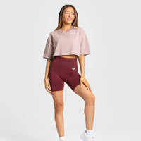 Comfort Oversized Cropped Short Sleeve T-Shirt | Taupe