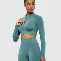 Define Seamless Crop Zip Jacket | Sea Pine