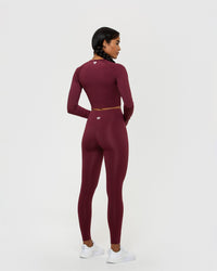 Essential Long Sleeve Crop Top | Dark Cherry