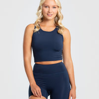 Essential Crop Tank Top | Sapphire Blue