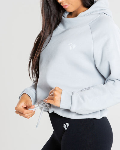 True Mesh Cropped Hoodie Grey