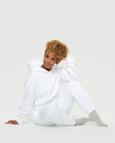 Comfort Cropped Hoodie White