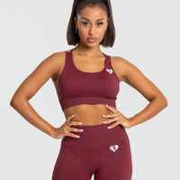 Power Seamless Sports Bra | Burgundy