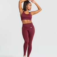 Power Seamless Sports Bra | Burgundy
