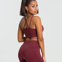 Power Seamless Sports Bra | Burgundy