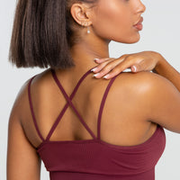 Power Seamless Sports Bra | Burgundy