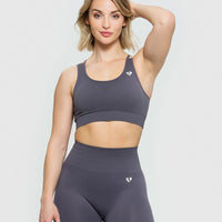 Power Seamless Sports Bra | Charcoal