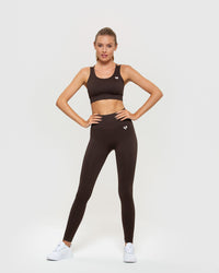 Power Seamless Sports Bra | Dark Oak