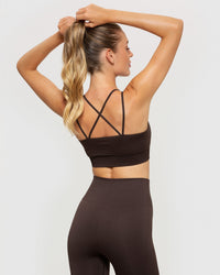 Power Seamless Sports Bra | Dark Oak
