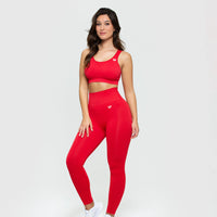 Power Seamless Sports Bra | Red