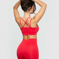 Power Seamless Sports Bra | Red