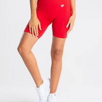 Power Seamless Cycling Shorts | Red