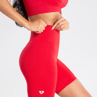 Power Seamless Cycling Shorts | Red