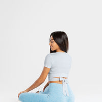 True Tie Crop Top | Grey
